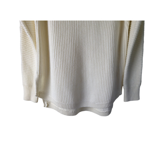 Bar III Women's White Knit Sweater, Size S, Acrylic Wool Blend, Cold Shoulder - Picture 9 of 11
